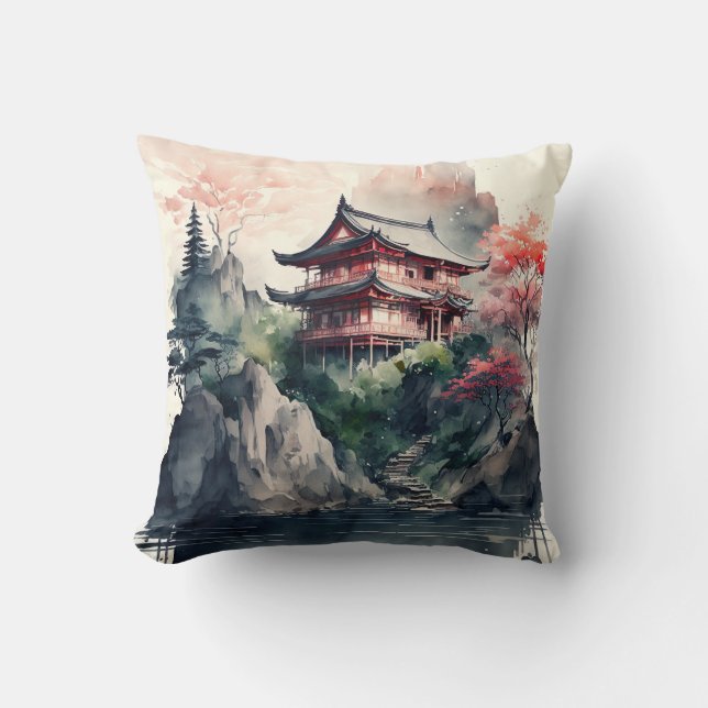 Coussin Paysage japonais (Recto)