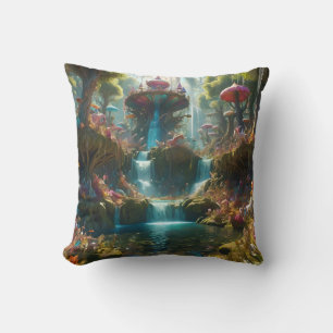 Coussin Paysage magique des chutes d'eau