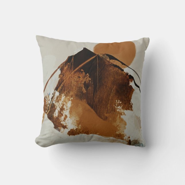 Coussin Paysage montagnard peint rustique (Recto)