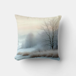 Coussin Paysage pittoresque Fond d'art de la nature en hiv