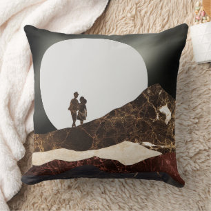 Coussin Paysage romantique en marbre clair de lune