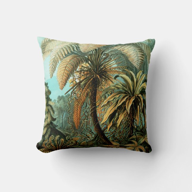 Coussin Paysage tropical avec palmier (Recto)