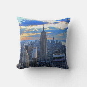 Coussin Paysage urbain de NYC en fin d'après-midi à l'appr