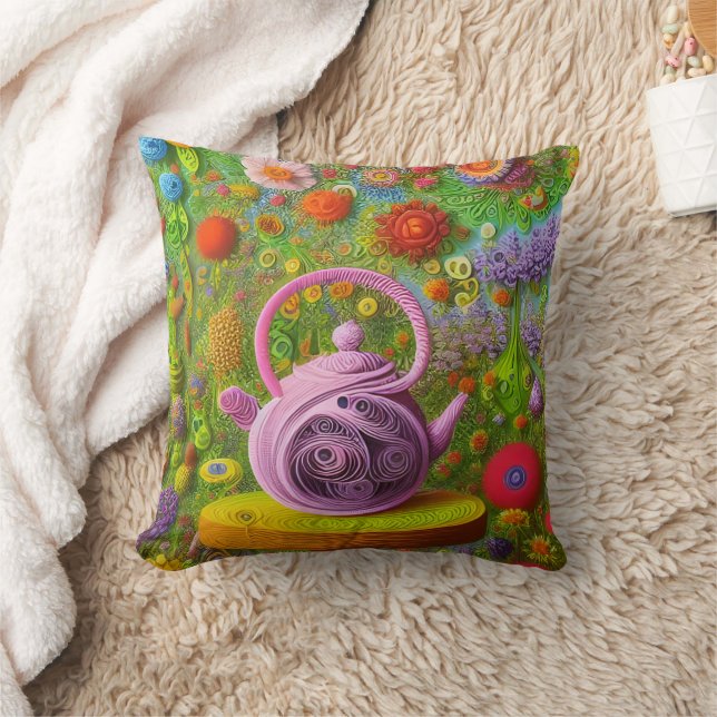 Coussin Paysage Whimsical Quill Teapot (Couverture)