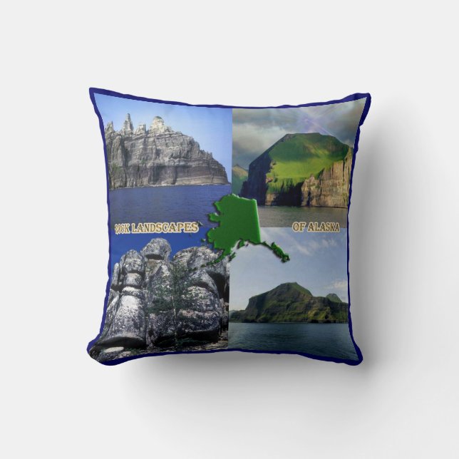 Coussin Paysages rocheux du collage de l'Alaska (Recto)