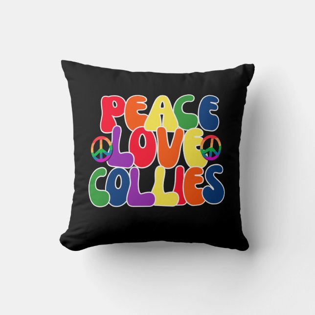Coussin Peace Love Collies Pillow (Recto)