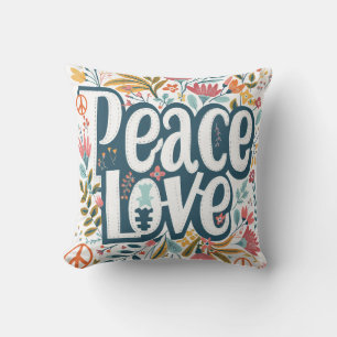 Coussin Peace Love Floral