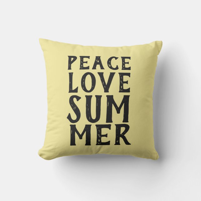 Coussin PEACE LOVE SUMMER lettrage | (Recto)