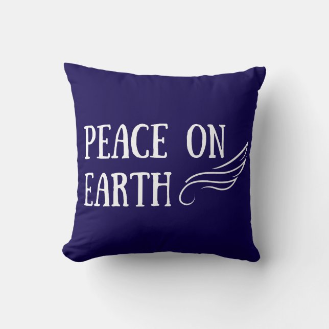 Coussin Peace on Earth Elegant Holiday Lettering (Recto)