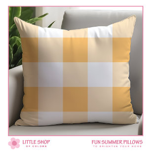 Coussin Peach Buffalo Check Plaid