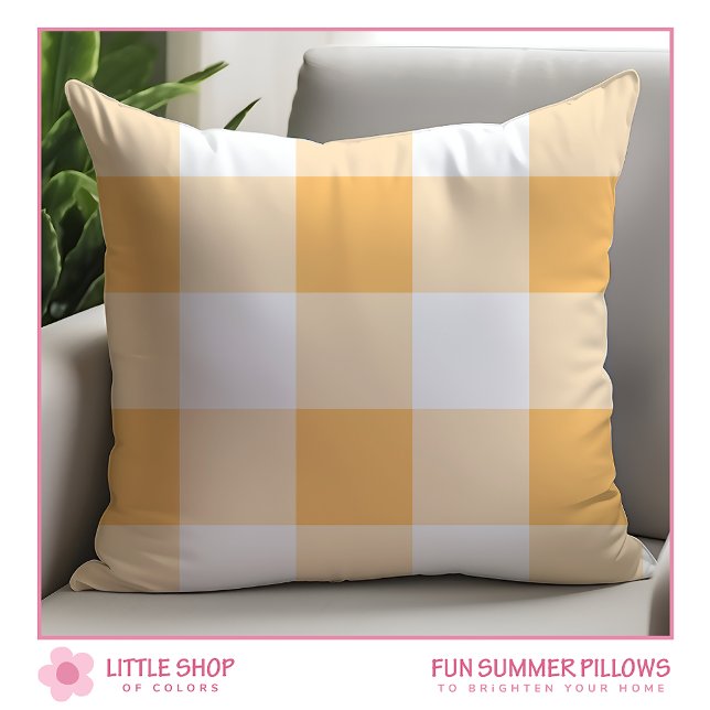 Coussin Peach Buffalo Check Plaid (Créateur téléchargé)