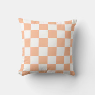 Coussin Peach Fuzz À damiers En vichy Motif