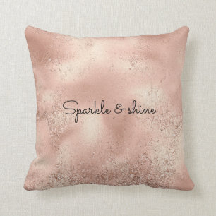 Coussin Peach Rose Gold Glitzy Parties scintillant