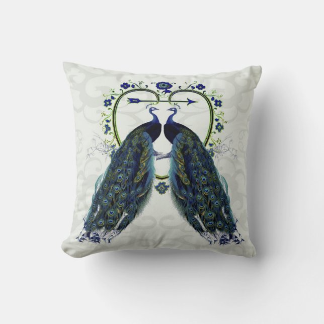 Coussin PEACOCK amour orné personnalisé (Recto)