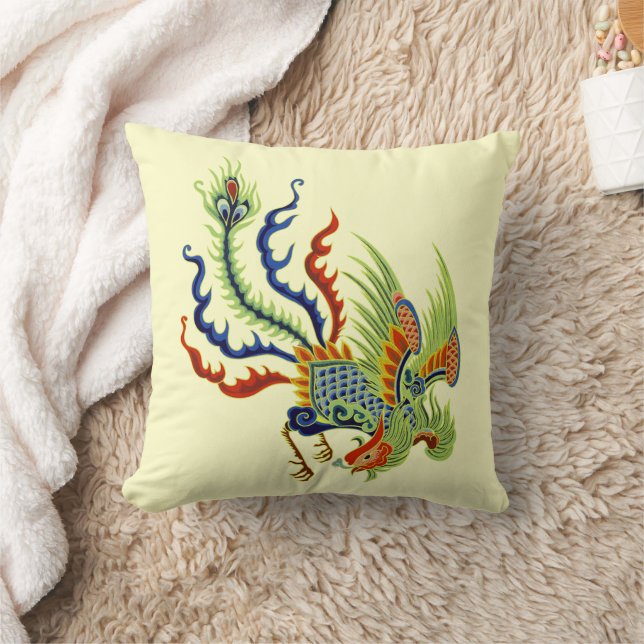 Coussin Peacock Oriental Art Vintage (Couverture)