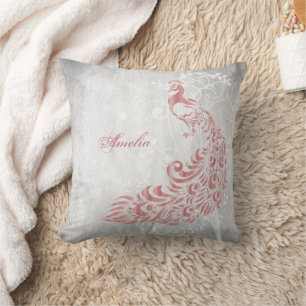 Coussin Peacock rose Personnalisé
