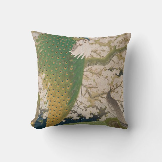 Coussin Peacocks et cerisier (1925) (Recto)