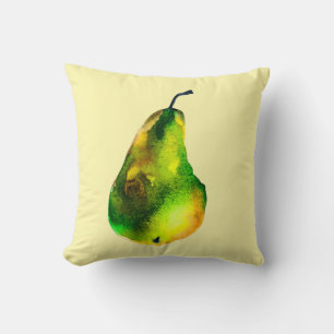 Coussin Pear aquarelle fruit vert