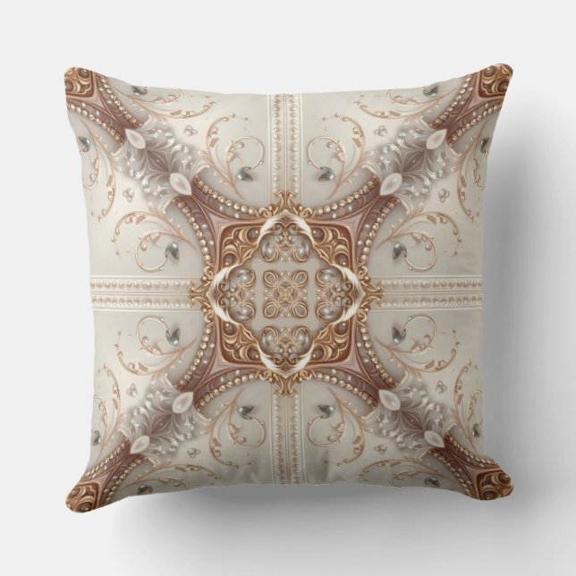 Coussin Pearl Embellishments Throw Pillow (Verso)