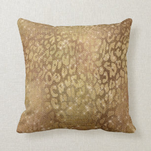 Coussin Peau d'animal en acier métallique de léopard d'o