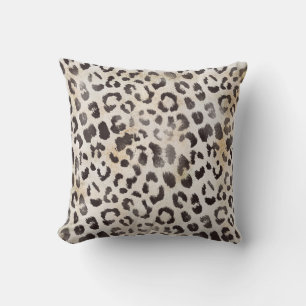 Coussin Peau de léopard sur ivoire mandarine