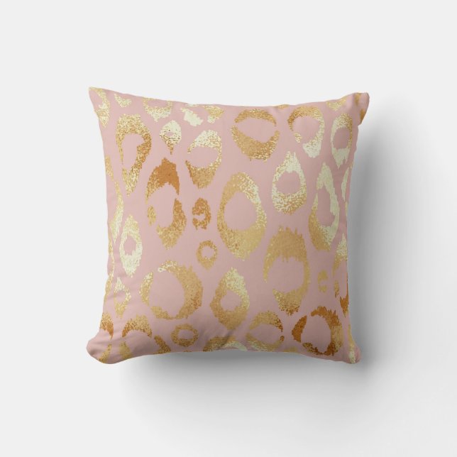 Coussin Peau léopard, texture or rose (Recto)