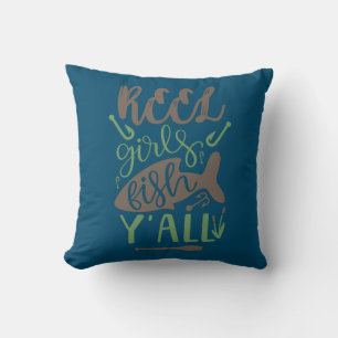 Coussin Pêche Art Real Girls Fish Yall