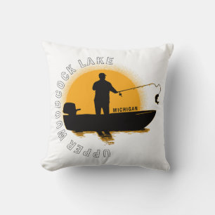 Coussin Pêche au lac Michigan