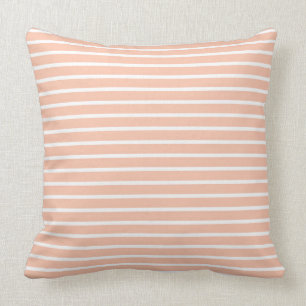 Coussin Pêche et rayures blanches