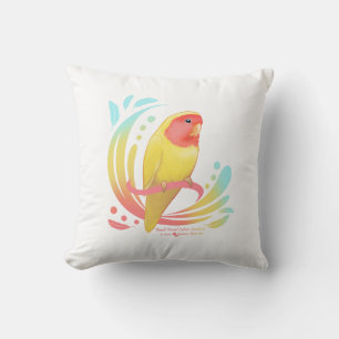Coussin Pêche face Lutino Lovebird