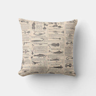 Coussin Pêche leures Publicité Pêcheur Art