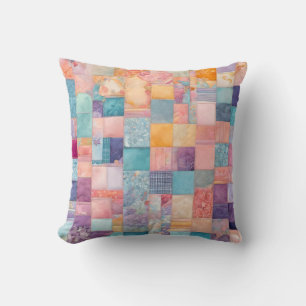 Coussin Peigne colorée Quilt Art Carré Jeu d'oreiller