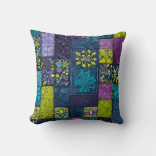 Coussin Peigne colorée Quilt Art Carré Jeu d'oreiller