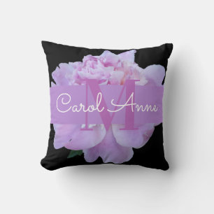 Coussin Peine rose violet Monogramme Floral Black Thailler