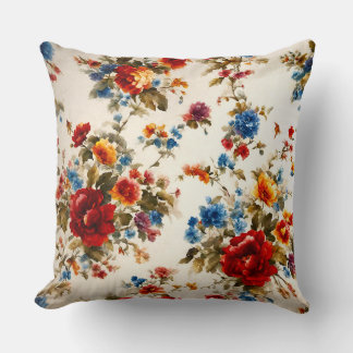 Coussin Peint Е légant & Délicat Fleurs d'été colorées