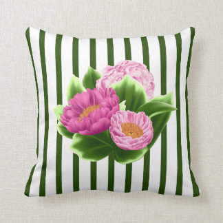 Coussin Peintres roses et bandes vertes Jeter l'oreiller