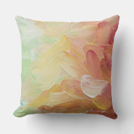 Coussin Peinture à huile Turquoise dorée rouge moderne per