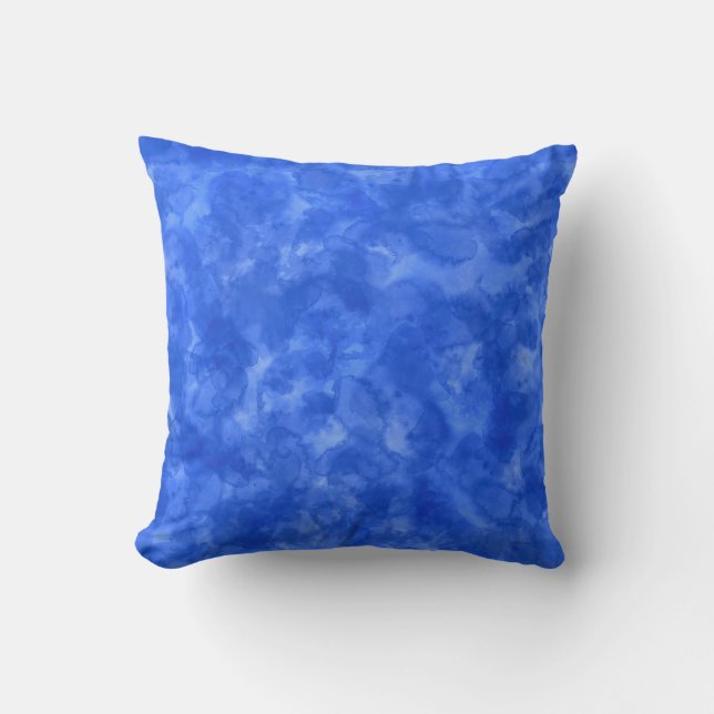 Coussin Peinture à l'aquarelle bleue (Recto)