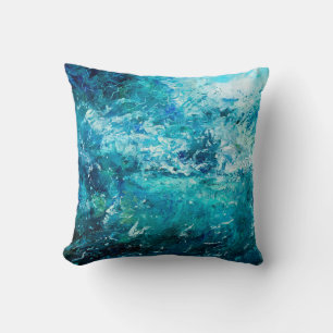 Coussin Peinture à l'huile abstraite montrant des vagues
