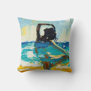 Coussin peinture à l'huile « Art du yoga (#2) »