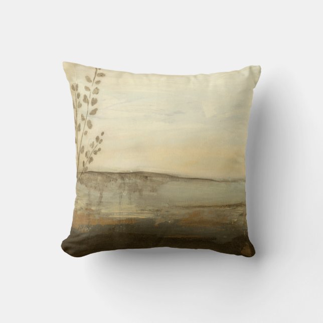Coussin Peinture à l'huile de paysage moderne Sunset (Recto)