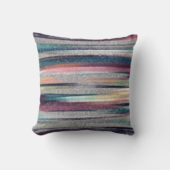 Coussin Peinture à pinceau de Parties scintillant dorée ro (Recto)