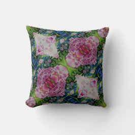 Coussin peinture Abstraite à l'aquarelle fleurie de pivoin