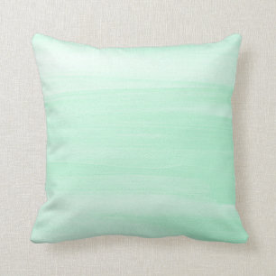 Coussin Peinture abstraite balayée par menthe pâle