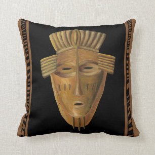 Coussin Peinture africaine de masque par Chariklia Zarris