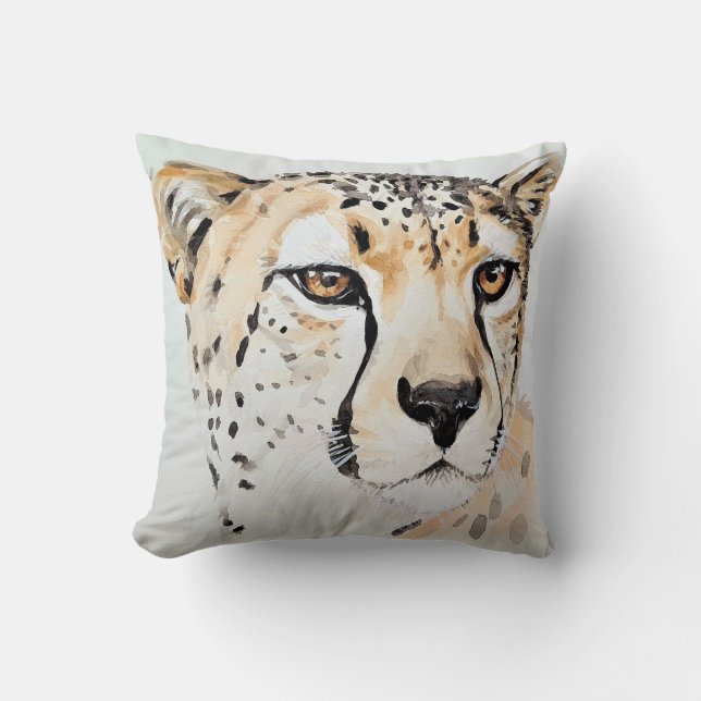 Coussin Peinture aquarelle Cheetah (Recto)
