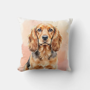 Coussin Peinture aquarelle douce de Cocker Spaniel