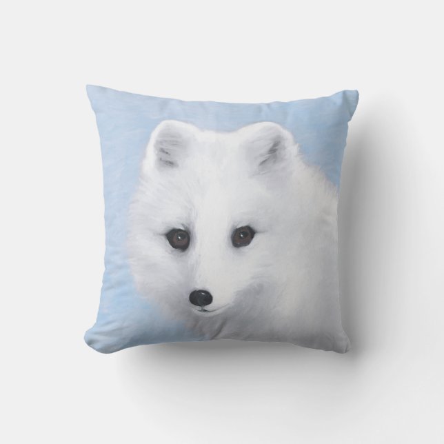 Coussin Peinture Arctic Fox - Art original de la faune (Recto)