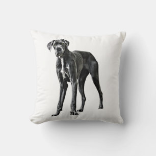 Coussin Peinture artistique à l'aquarelle du Grand Danois