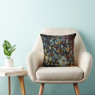 Coussin Peinture artistique abstraite de graffitis éclabou